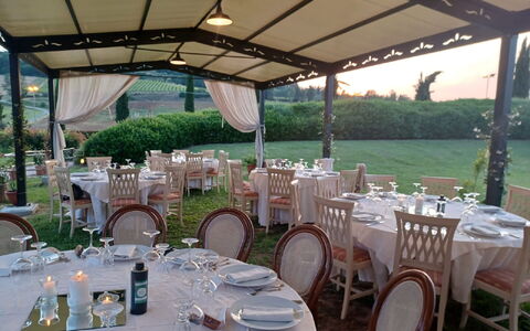 Tenuta Borgo al Sole: Un Événement, Meubles, Jardin, Pelouse, Nappe De Table, Canopée, Structure En Plein Air, Cour, Ombre, Arrière-Cour