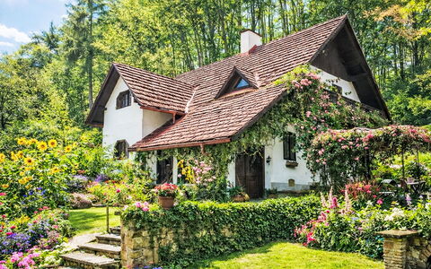 Himmelreichmühle: Bâtiment, Maison, Toit, Domicile, Chalet, Arbuste, Jardin, Architecture, Ferme