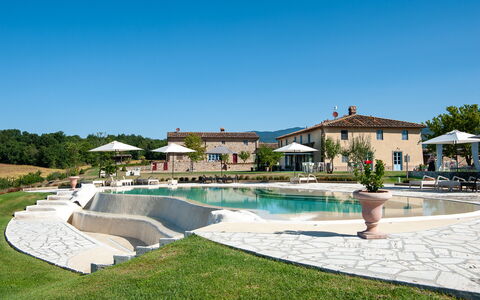 Le Tre Virtù Luxury Relais, Private Pool, Mugello: Biens, Piscine, Mobilier De Jardin, Aménagement Paysager, Caractéristique De L'Eau, Villa, Hacienda, Recours, Ville Resort, Parapluie