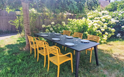 Maison du Paradis: Meubles, Mobilier De Jardin, Tableau De Plein Air, Table, Chaise, Table Cuisine Et Salle A Manger, Jardin, Patio, Tache De Bois, Ombre