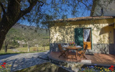 Pianaccio: Jardin, Chalet, Arrière-Cour, Cour, Aménagement Paysager, Ombre, Ferme, Dalle, Mobilier De Jardin, Eco Hôtel
