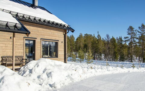 Fjällhemmet: Bois, Chalet, Domicile, Maison, Toit, Siding, L'Hiver, Neige, Gelé, Pente