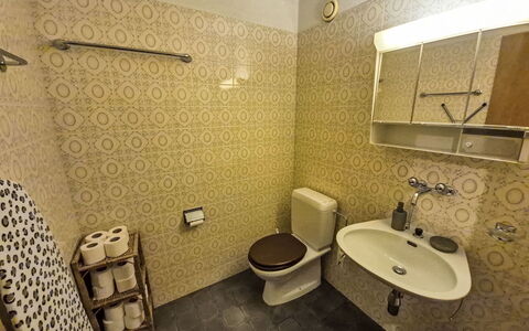 Crans-Léman 5: Salle De Bains, Siège De Toilette, Lavabo, Luminaire Plomberie, Mur, Sol, Toilette, Sol, Évier, Robinet