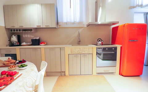 Bacchus: Historic Charming Home: Appareil De Cuisine, Cuisine, Principaux Appliance, Design Intérieur, Comptoir, Meubles, Électroménager, Bois, Réfrigérateur, Sol