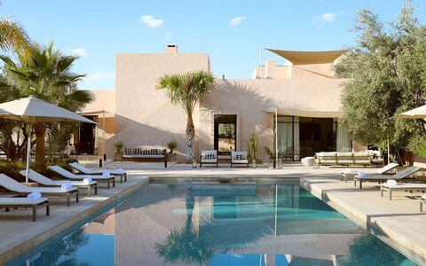 Villa Eleganza: Piscine, Recours, Mobilier De Jardin, Balancelle, Biens, Ombre, Parapluie, Hacienda, Villa, Aménagement Paysager