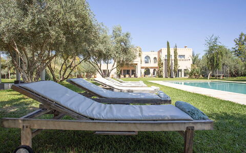 Villa Elio: Meubles, Mobilier De Jardin, Piscine, Ombre, Balancelle, Jardin, Recours, Aménagement Paysager, Chaise Longue