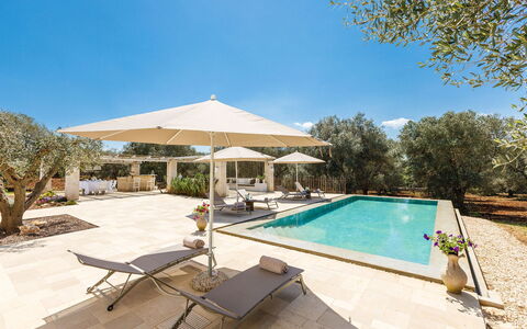 Villa Olivella: Piscine, Mobilier De Jardin, Recours, Ombre, Chaise, Aménagement Paysager, Biens, Dalle, Villa, Balancelle