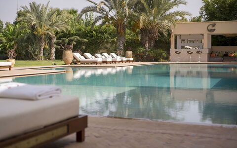 Villa Malak: Piscine, Arbre, Recours, Mobilier De Jardin, Parapluie, Balancelle, Eco Hôtel, Hacienda, Ombre, Thermes