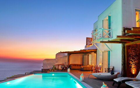 Queen Villa: Bleu, Recours, Piscine, Mer, Cotiers Et Relief Océaniques, Crépuscule, Eco Hôtel, Océan, Soirée, Côte