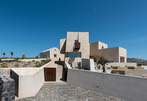 Thera Princess: Jour, Architecture, Paysage, Composite, Béton, Conception, Architecture Brutaliste, Villa