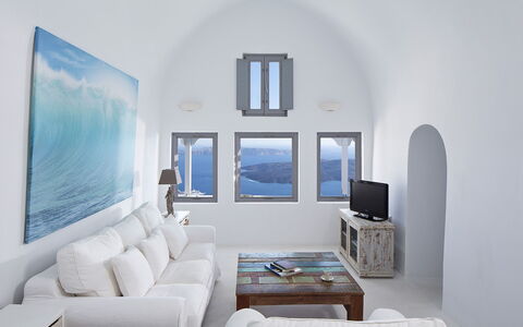 Villa Eros: Bleu, Mer, Cotiers Et Relief Océaniques, Meubles, Côte, Appartement, Océan, Canapé, Salon