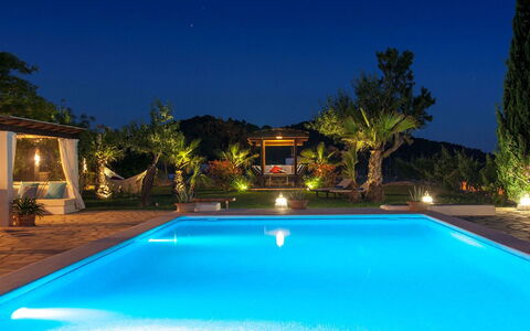 Villa Jardin: Piscine, Bleu, Recours, Eco Hôtel, Thermes, Mobilier De Jardin, Caractéristique De L'Eau, Loisir, Éclairage Paysager, Hacienda
