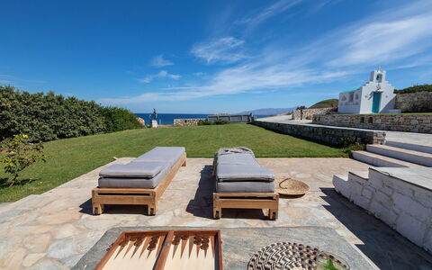 Villa Emera: Bleu, Mobilier De Jardin, Meubles, Mer, Océan, Ombre, Côte, Recours, Passerelle, Tableau De Plein Air