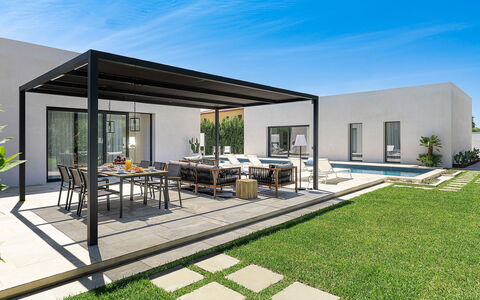 Villa la Isla: Jardin, Structure En Plein Air, Patio, Aménagement Paysager, Pergola, Ombre, Cour, Mobilier De Jardin, Conception, Cour