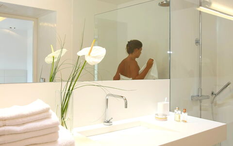 Villa Arch: Design Intérieur, Mur, Luminaire Plomberie, Salle De Bains, Sol, Lavabo, Robinet, Sol, Éclairage, Plomberie