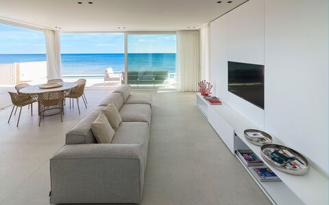 Villa Confini: Sol, Sol, Mer, Canapé, Salon, Océan, Côte, Conception, Plage