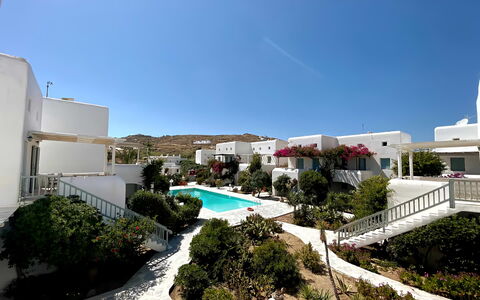 Mykonos Pool House 3: Jardin, Aménagement Paysager, Cour, Balcon, Cour, Hacienda, Villa, Eco Hôtel, Recours