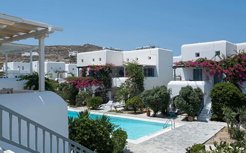 Mikonos Pool House 6: Piscine, Recours, Aménagement Paysager, Cour, Balcon, Eco Hôtel, Plante D'Appartement, Hôtel, Pot De Fleur