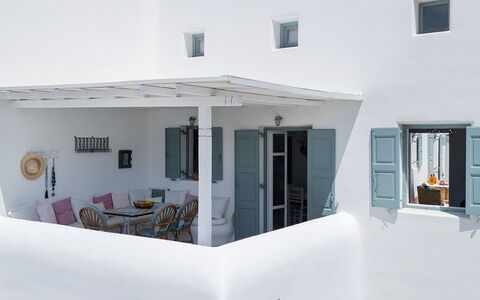 Mykonos Pool House 7: Domicile, Architecture, Zone Résidentielle, Appartement, Biens, Balcon, Pot De Fleur, Plante D'Appartement, Ombre, Villa