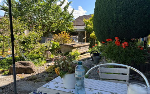 Gartenstudio Belle Vue: Vert, Meubles, Arbuste, Jardin, Chaise, Pot De Fleur, Table, Mobilier De Jardin, Tableau De Plein Air