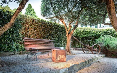 Loft Borgo Syrah: Arbuste, Jardin, Extérieur Banc, Printemps, Ombre, Mobilier De Jardin, Aménagement Paysager, Banc, Haie, Ombre