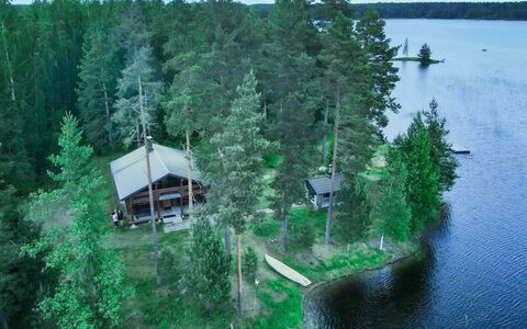 Sinikello: Arbre, Chalet, Banque, Forêt, Des Bois, Cabane En Rondins, Lac, Cabane, Mélèze
