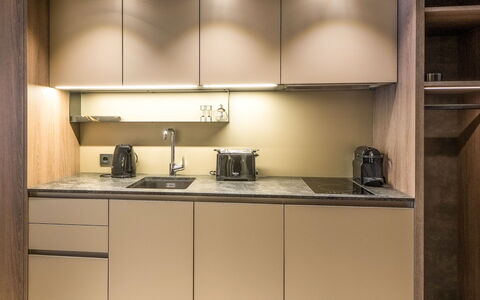Studio Classic a in 1: Cuisine, Design Intérieur, Appareil De Cuisine, Comptoir, Cabinetry, Meubles, Sol, Principaux Appliance, Électroménager, Tache De Bois
