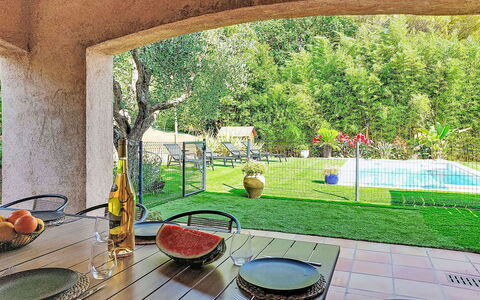 Villa Dolce Vita: Meubles, Table, Chaise, Mobilier De Jardin, Jardin, Table Cuisine Et Salle A Manger, Piscine, Tableau De Plein Air, Ombre, Recours