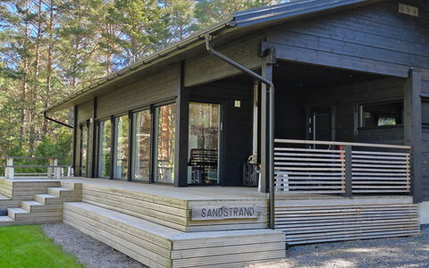 Sandstrand: Bois, Porche, Siding, Domicile, Porte, Chalet, Plate-Forme, Dur, Ombre, Batiments Jardin