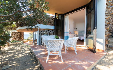 Villa Boi: Chaise, Ombre, Balcon, Recours, Table Cuisine Et Salle A Manger, Eco Hôtel