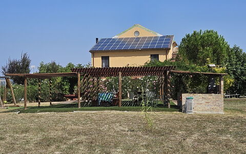 Casale dei Ciliegi: Ombre, Arrière-Cour, Jardin, Pelouse, Structure En Plein Air, Cour, Ferme, Pergola, Batiments Jardin, Hacienda