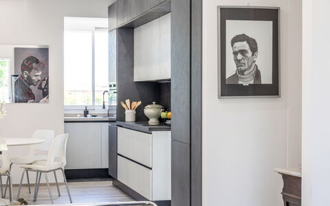 Art&Sea House: Meubles, Cuisine, Design Intérieur, Comptoir, Sol, Cabinetry, Appareil De Cuisine, Sol, Domicile, Placard