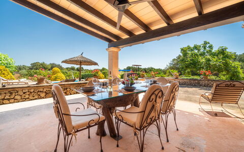 Casa Geranios: Meubles, Chaise, Mobilier De Jardin, Dalle, Ombre, Table Cuisine Et Salle A Manger, Tableau De Plein Air, Biens, Patio, Jardin