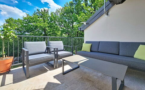 Orba: Design Intérieur, Appartement, Balcon, Dur, Tache De Bois, Parquet, Balustrade, Daylighting, Hôtel, Appartement Penthouse