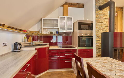 Stodola: Cuisine, Design Intérieur, Meubles, Sol, Comptoir, Bois, Sol, Cabinetry, Plafond, Appareil De Cuisine
