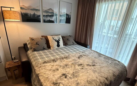 Snowfun B: Meubles, Lit, Design Intérieur, Chambre, Mur, Sol, Sol, Bois, Linge, Pièce