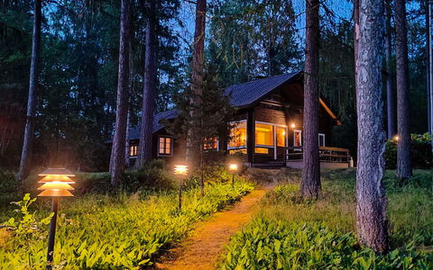 Rustholli17: Bois, Chalet, Domicile, Des Bois, Forêt, Tronc, Cabane En Rondins, Batiments Jardin, Jardin, Nuit