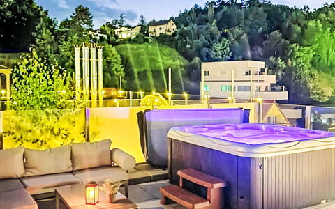 The Penthouse 5: Piscine, Éclairage, Nuit, Recours, Éclairage Paysager, Eco Hôtel, Chaise, Hôtel, Conception
