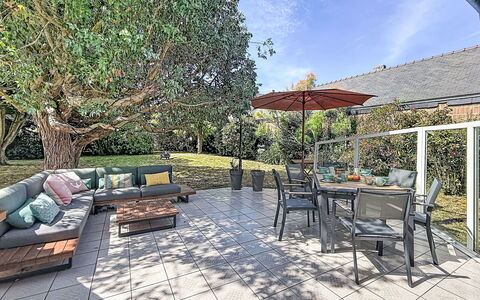 Armorique: Meubles, Mobilier De Jardin, Chaise, Table, Tableau De Plein Air, Jardin, Ombre, Dalle, Table Cuisine Et Salle A Manger