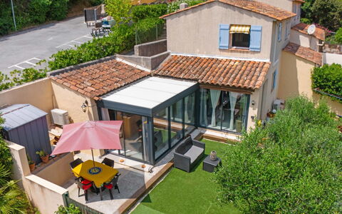 Hameau de Croisette Plage: Meubles, Table Cuisine Et Salle A Manger, Chaise, Sol, Mer, Balcon, Océan, Recours, Eco Hôtel, Salle À Manger