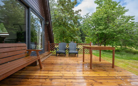 Loch Oich View (Lodge 6): Parquet, Bois, Dur, Planche, Plate-Forme, Tache De Bois, Porche, Chalet, Boardwalk, Matériau Naturel
