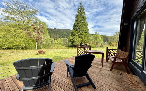 Loch Oich View (Lodge 6): Meubles, Table Cuisine Et Salle A Manger, Chaise, Sol, Mer, Balcon, Océan, Recours, Eco Hôtel, Salle À Manger