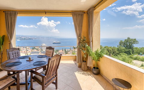 Judy: Meubles, Table Cuisine Et Salle A Manger, Chaise, Sol, Mer, Balcon, Océan, Recours, Eco Hôtel, Salle À Manger