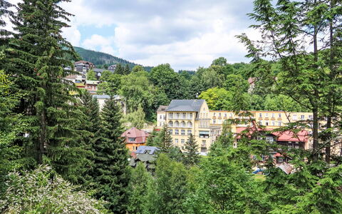 Golden View: Arbre, Arbuste, Zone Résidentielle, Paysage, Domicile, Mélèze, Station De Montagne, Banlieue, Village De Montagne