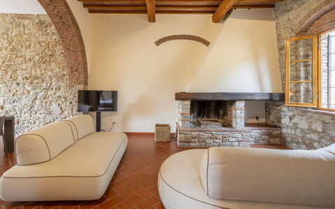 Casale delle Lupe, Campiglia Marittima: Mur, Design Intérieur, Meubles, Sol, Sol, Plafond, Éclairage, Pièce, Domicile, Salon