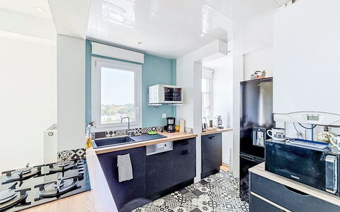 Résidence de la Mer: Cuisine, Principaux Appliance, Appareil De Cuisine, Comptoir, Sol, Design Intérieur, Sol, Cuisinière, Meubles, Plafond
