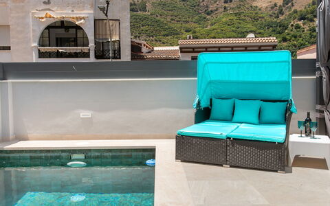 Alta: Meubles, Mobilier De Jardin, Piscine, Composite, Chaise, Ombre, Recours, Plante D'Appartement, Balancelle