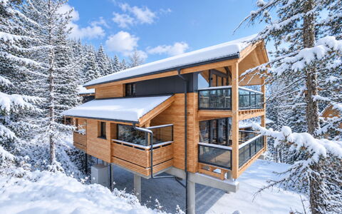 02 Nth055 18F Sup Chalet mit Sauna und Hot Tub 2 e: L'Hiver, Chalet, Balcon, Neige, Gelé, Cabane En Rondins, Daylighting, Siding, Balustrade