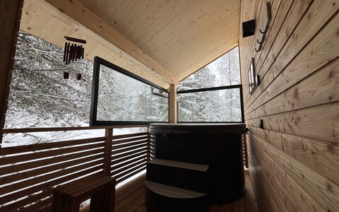 02 Nth056 18G Sup Chalet mit Sauna und Hot Tub 2 e: Maison, Arbuste, Domicile, Zone Résidentielle, Biens, Chalet, Hacienda, Cour, Ombre, Pelouse