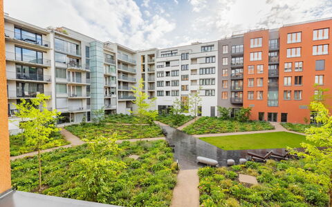 Smichov Kosire Jinonice 1: Appartement, Zone Résidentielle, Condominium, Design Urbain, Usage Mixte, Jardin, Aménagement Paysager, Balcon, Cour